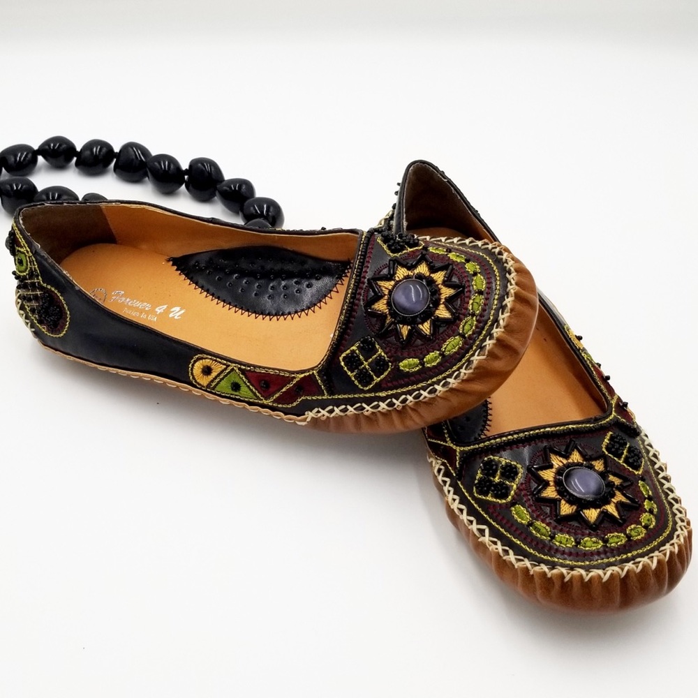 Bohemian Rhapsody Leather Moccasin design shoes